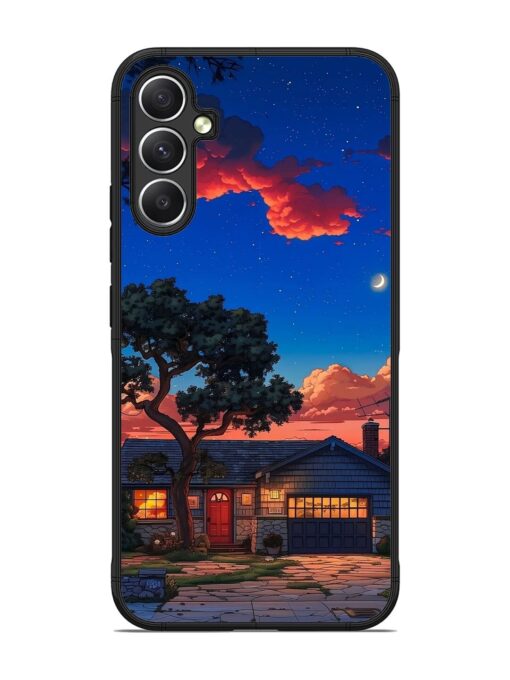 Serene Suburban Twilight Glossy Metal Phone Cover for Samsung Galaxy A34 (5G)