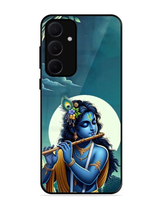 Krishna's Divine Flute Glossy Metal Phone Cover for Samsung Galaxy A35 (5G)