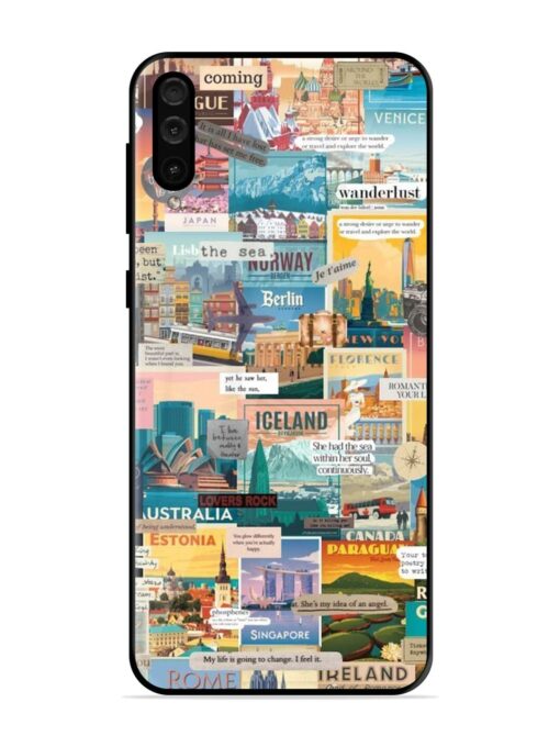 Travel Inspiration Collage Glossy Metal Phone Cover for Samsung Galaxy A50