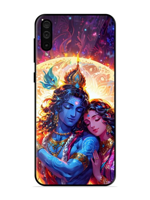 Radha Krishna Art Glossy Metal Phone Cover for Samsung Galaxy A50