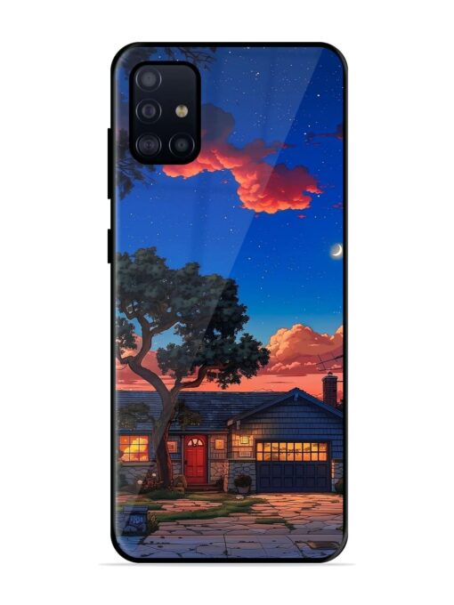 Serene Suburban Twilight Glossy Metal Phone Cover for Samsung Galaxy A51 Zapvi