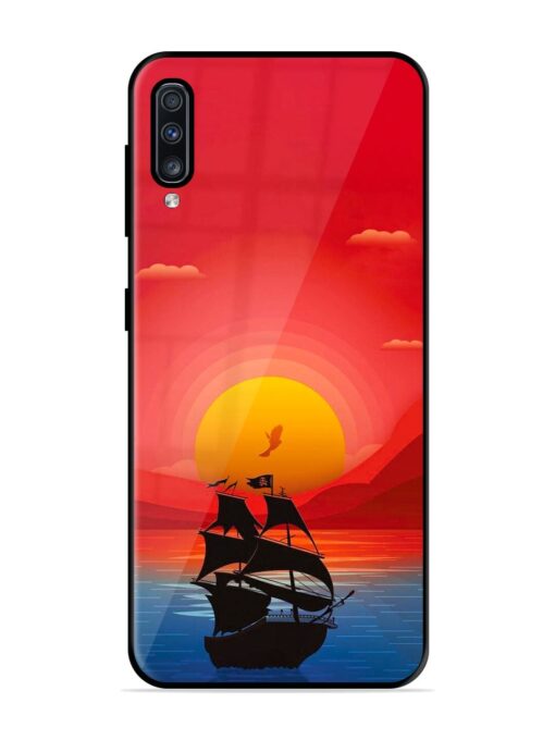 Sunset Sail Glossy Metal Phone Cover for Samsung Galaxy A70S Zapvi