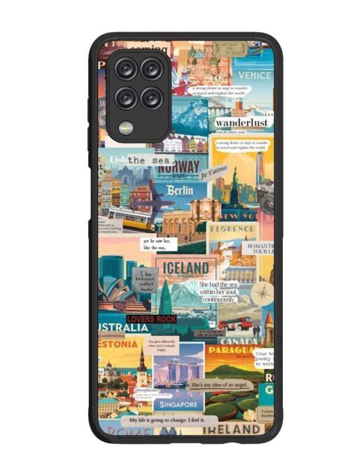 Travel Inspiration Collage Glossy Metal Phone Cover for Samsung Galaxy F12 Zapvi