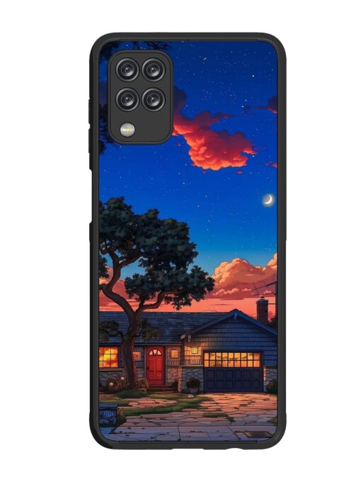 Serene Suburban Twilight Glossy Metal Phone Cover for Samsung Galaxy F12 Zapvi