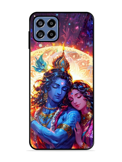 Radha Krishna Art Glossy Metal Phone Cover for Samsung Galaxy F22