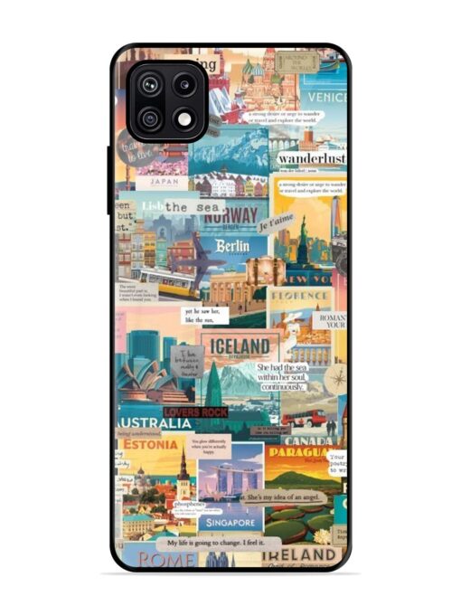 Travel Inspiration Collage Glossy Metal Phone Cover for Samsung Galaxy F42 (5G)