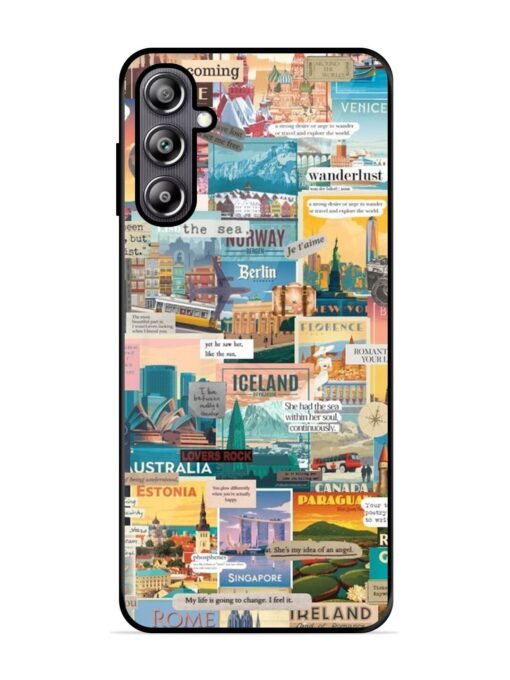 Travel Inspiration Collage Glossy Metal Phone Cover for Samsung Galaxy F54 (5G) Zapvi