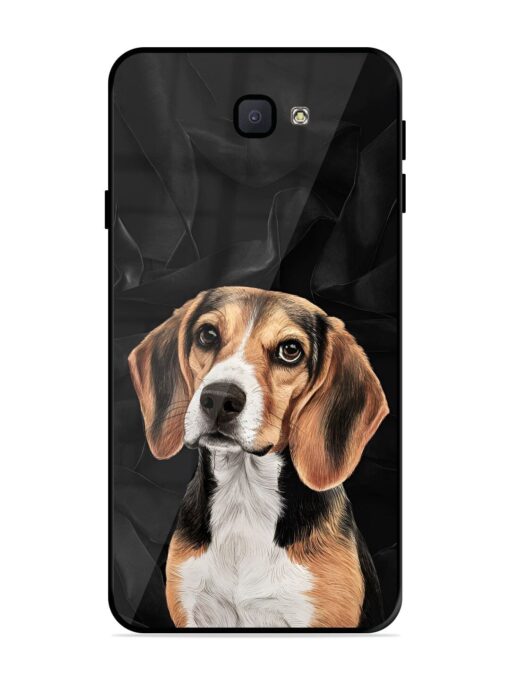 Beagle Portrait Glossy Metal Phone Cover for Samsung Galaxy J7 Prime