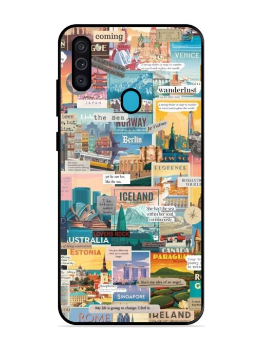 Travel Inspiration Collage Glossy Metal Phone Cover for Samsung Galaxy M11