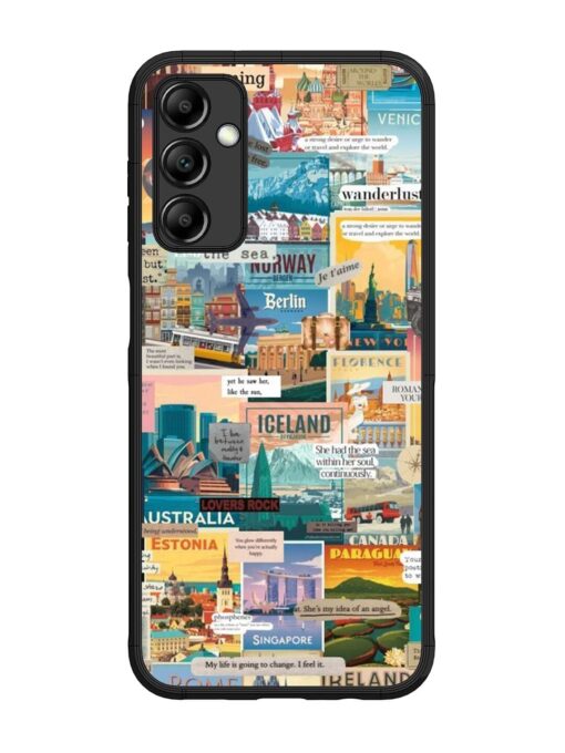 Travel Inspiration Collage Glossy Metal Phone Cover for Samsung Galaxy M14 (5G) Zapvi