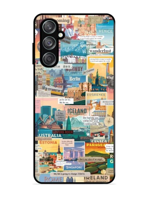 Travel Inspiration Collage Glossy Metal Phone Cover for Samsung Galaxy M15 (5G) Zapvi