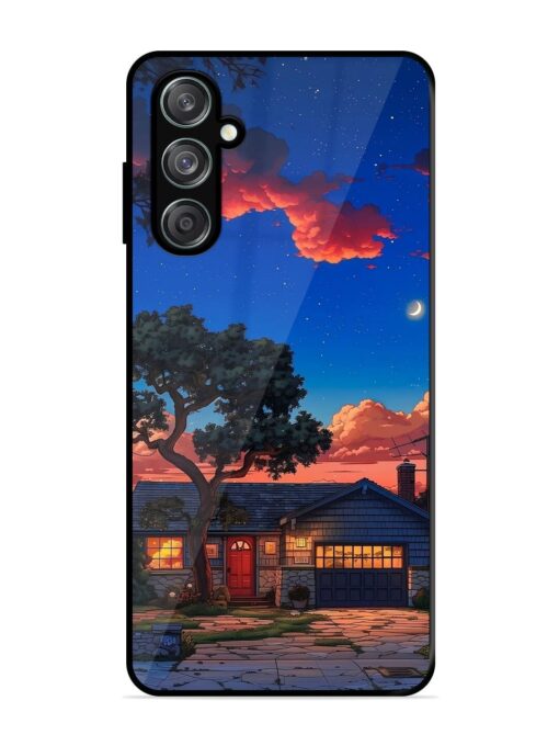 Serene Suburban Twilight Glossy Metal Phone Cover for Samsung Galaxy M15 (5G) Zapvi