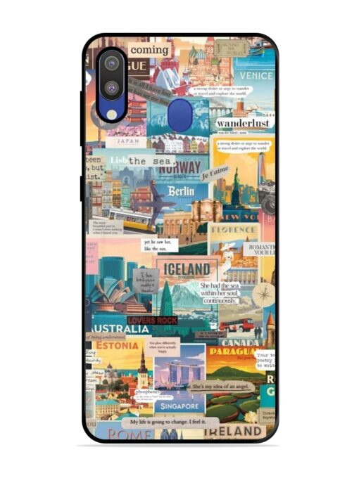 Travel Inspiration Collage Glossy Metal Phone Cover for Samsung Galaxy M20