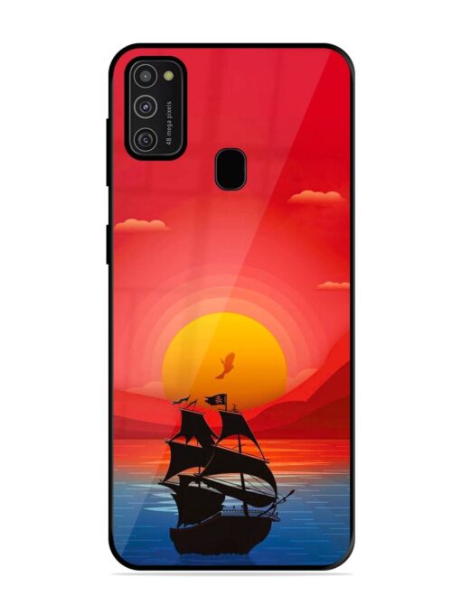 Sunset Sail Glossy Metal Phone Cover for Samsung Galaxy M21 (2021) Zapvi