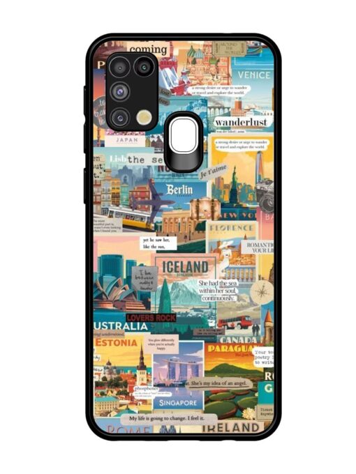 Travel Inspiration Collage Glossy Metal Phone Cover for Samsung Galaxy M31 Zapvi