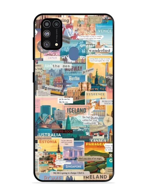 Travel Inspiration Collage Glossy Metal Phone Cover for Samsung Galaxy M31 Prime