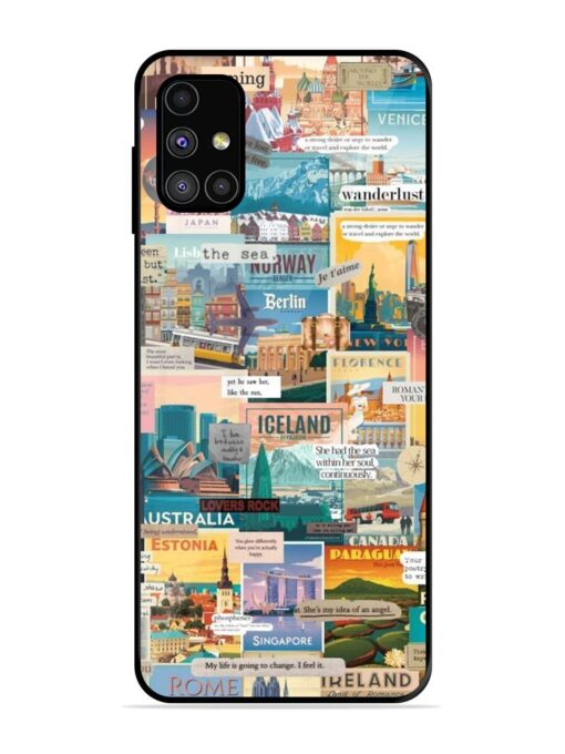 Travel Inspiration Collage Glossy Metal Phone Cover for Samsung Galaxy M31S Zapvi