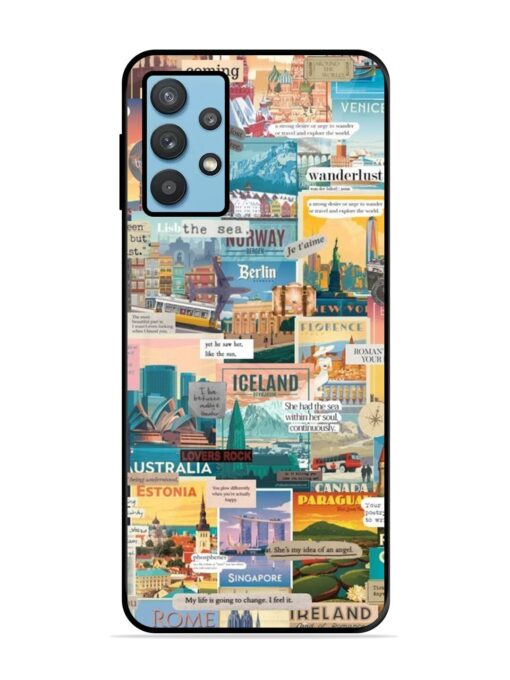 Travel Inspiration Collage Glossy Metal Phone Cover for Samsung Galaxy M32 (5G)