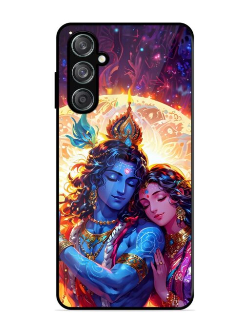 Radha Krishna Art Glossy Metal Phone Cover for Samsung Galaxy M35 (5G) Zapvi