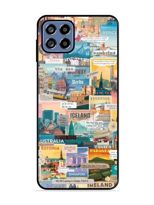 Travel Inspiration Collage Glossy Metal Phone Cover for Samsung Galaxy M53 (5G) Zapvi