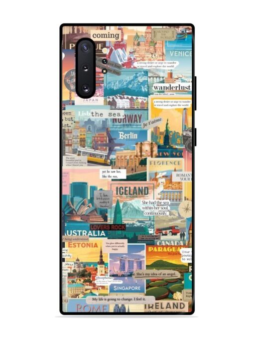 Travel Inspiration Collage Glossy Metal Phone Cover for Samsung Galaxy Note 10 Plus