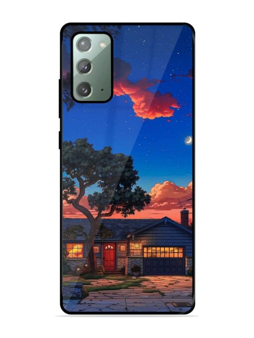 Serene Suburban Twilight Glossy Metal Phone Cover for Samsung Galaxy Note 20 Zapvi