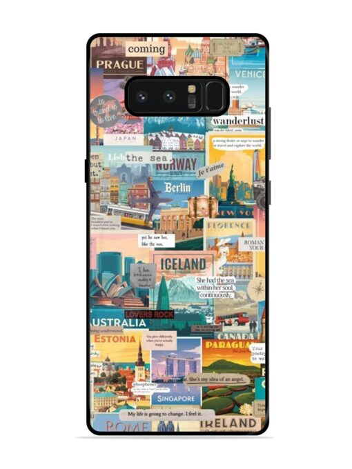 Travel Inspiration Collage Glossy Metal Phone Cover for Samsung Galaxy Note 8