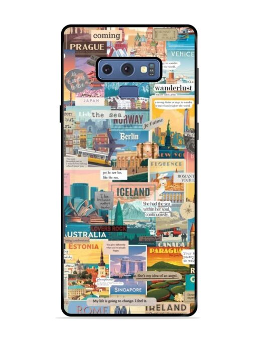 Travel Inspiration Collage Glossy Metal Phone Cover for Samsung Galaxy Note 9