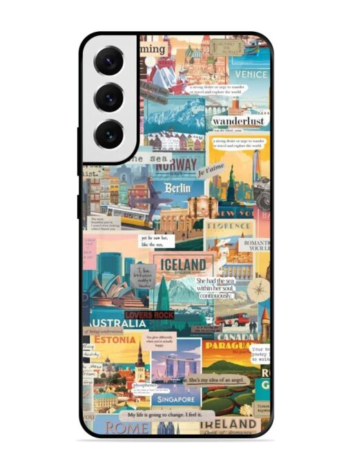 Travel Inspiration Collage Glossy Metal Phone Cover for Samsung Galaxy S21 Fe (5G) Zapvi