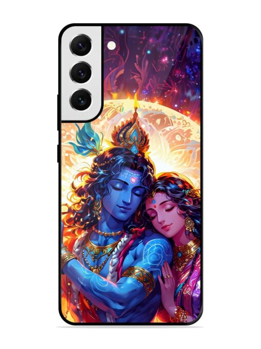 Radha Krishna Art Glossy Metal Phone Cover for Samsung Galaxy S21 Fe (5G)