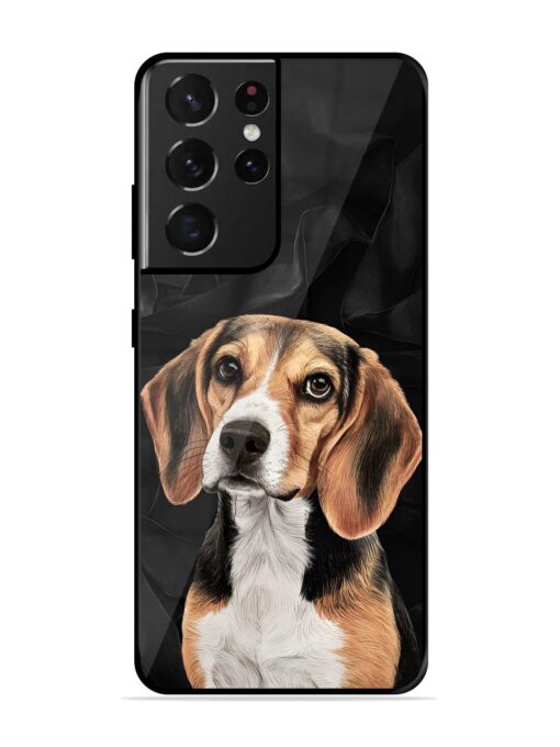 Beagle Portrait Glossy Metal Phone Cover for Samsung Galaxy S21 Ultra Zapvi