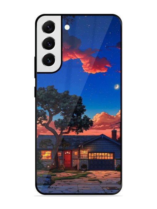 Serene Suburban Twilight Glossy Metal Phone Cover for Samsung Galaxy S22 Plus Zapvi