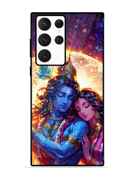 Radha Krishna Art Glossy Metal Phone Cover for Samsung Galaxy S22 Ultra