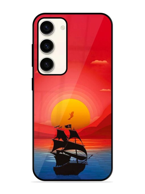 Sunset Sail Glossy Metal Phone Cover for Samsung Galaxy S23 (5G) Zapvi