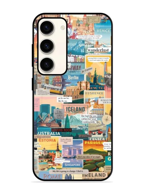 Travel Inspiration Collage Glossy Metal Phone Cover for Samsung Galaxy S23 (5G) Zapvi