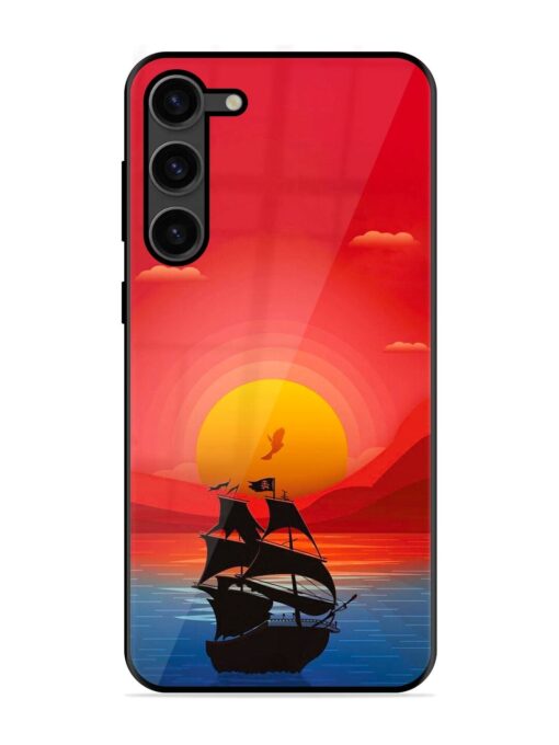 Sunset Sail Glossy Metal Phone Cover for Samsung Galaxy S23 Plus (5G) Zapvi