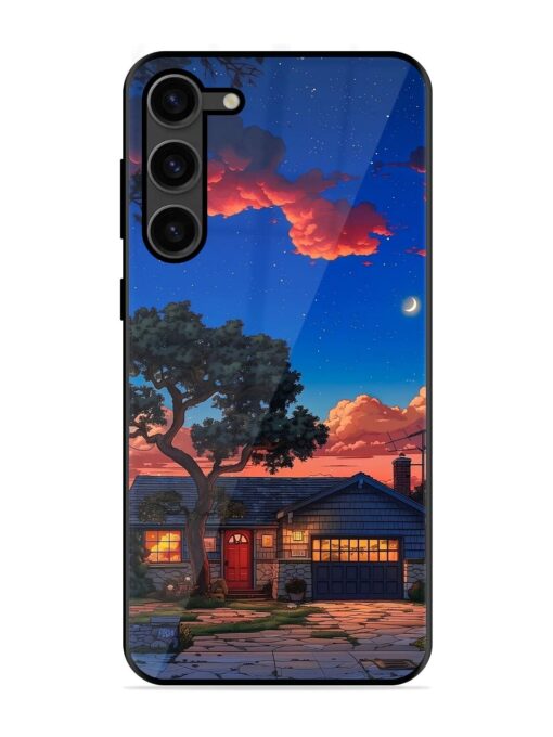 Serene Suburban Twilight Glossy Metal Phone Cover for Samsung Galaxy S23 Plus (5G) Zapvi