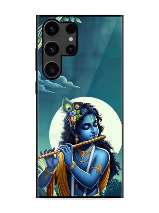 Krishna's Divine Flute Glossy Metal Phone Cover for Samsung Galaxy S23 Ultra Zapvi