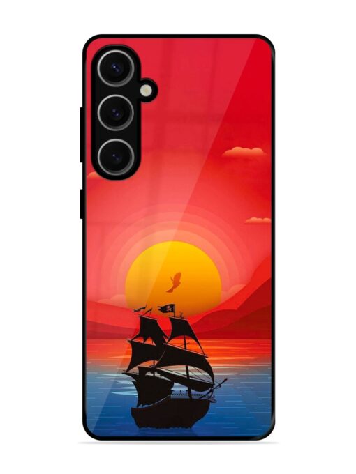 Sunset Sail Glossy Metal Phone Cover for Samsung Galaxy S24 Plus (5G) Zapvi