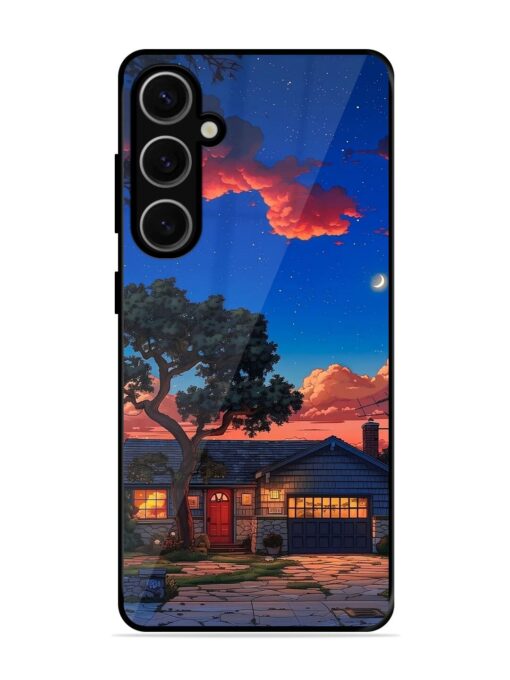 Serene Suburban Twilight Glossy Metal Phone Cover for Samsung Galaxy S24 Plus (5G) Zapvi