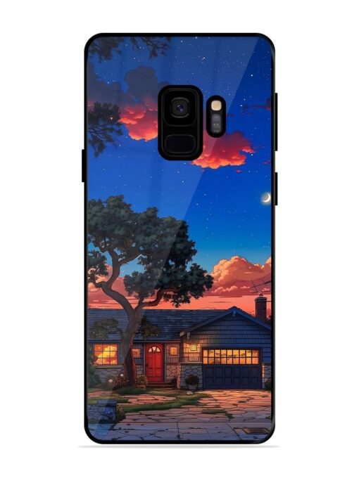 Serene Suburban Twilight Glossy Metal Phone Cover for Samsung Galaxy S9