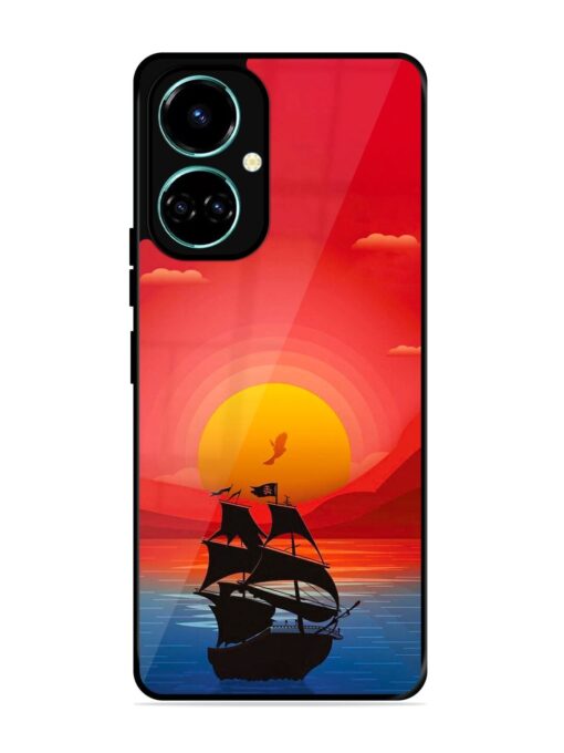 Sunset Sail Glossy Metal Phone Cover for Tecno Camon 19 Zapvi