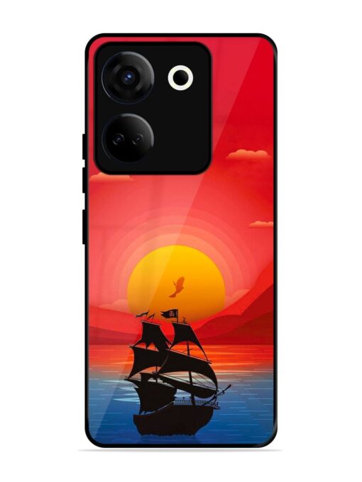 Sunset Sail Glossy Metal Phone Cover for Tecno Camon 20