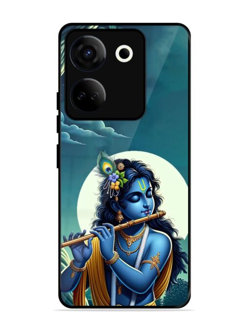 Krishna's Divine Flute Glossy Metal Phone Cover for Tecno Camon 20