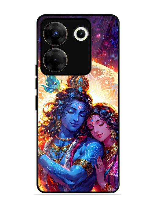 Radha Krishna Art Glossy Metal Phone Cover for Tecno Camon 20 Pro (5G) Zapvi