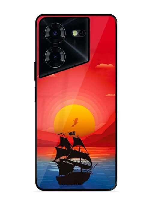 Sunset Sail Glossy Metal Phone Cover for Tecno Pova 5 Pro (5G) Zapvi