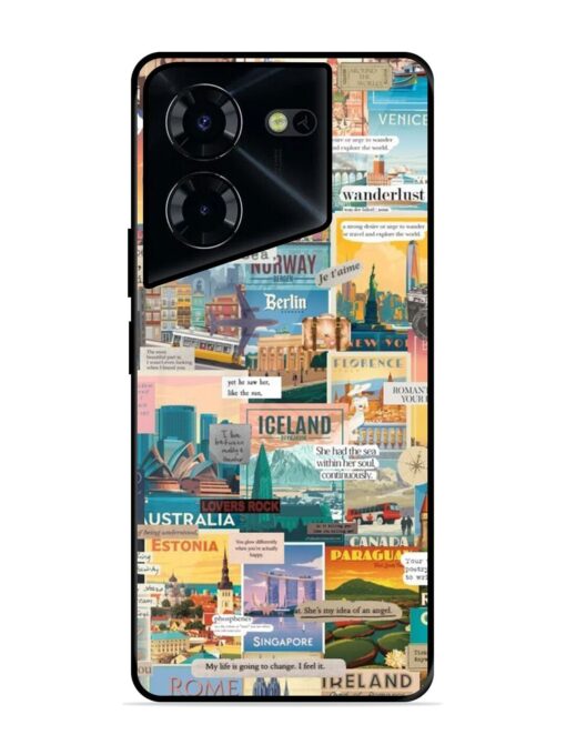 Travel Inspiration Collage Glossy Metal Phone Cover for Tecno Pova 5 Pro (5G)