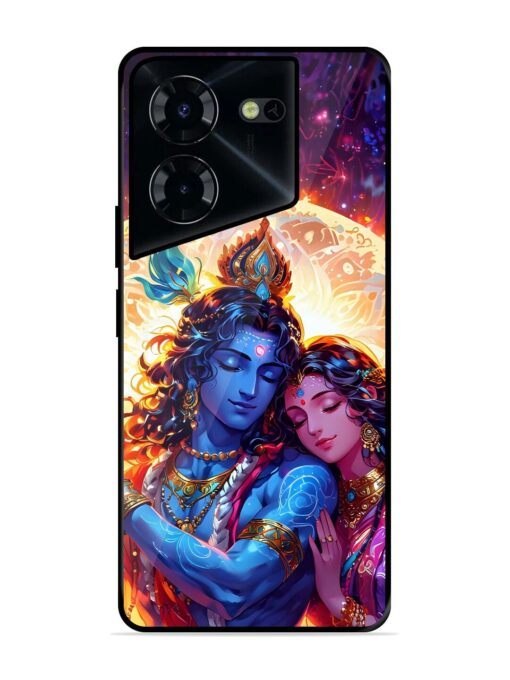 Radha Krishna Art Glossy Metal Phone Cover for Tecno Pova 5 Pro (5G) Zapvi