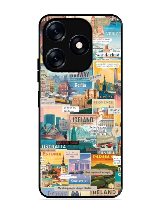 Travel Inspiration Collage Glossy Metal Phone Cover for Tecno Spark 10 (5G)