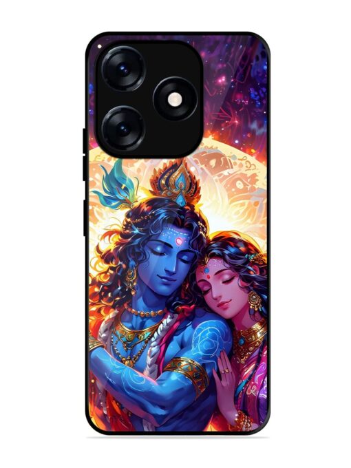 Radha Krishna Art Glossy Metal Phone Cover for Tecno Spark 10 (5G)